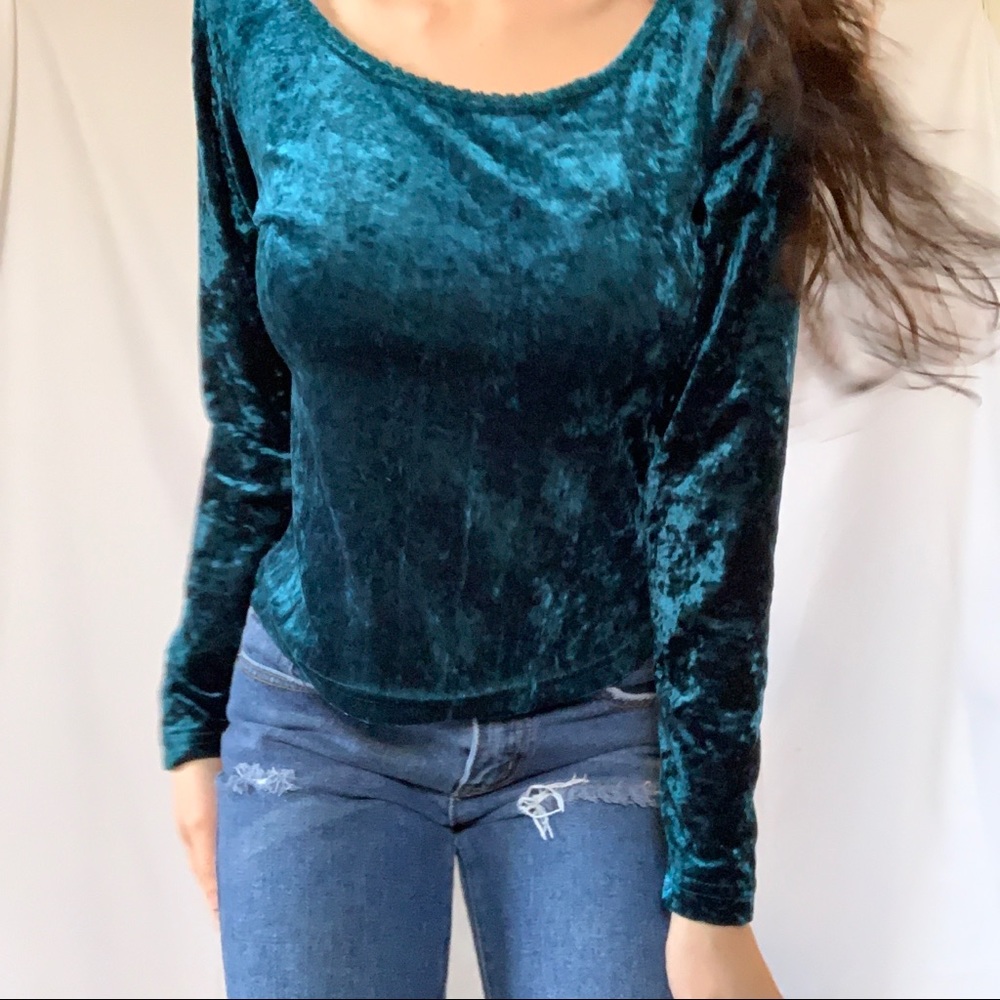 Vintage Anchor Blue Velvet Top